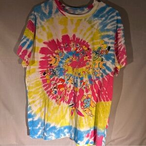 Nickelodeon Cartoon Characters T-shirt Tie Dyed Size Large